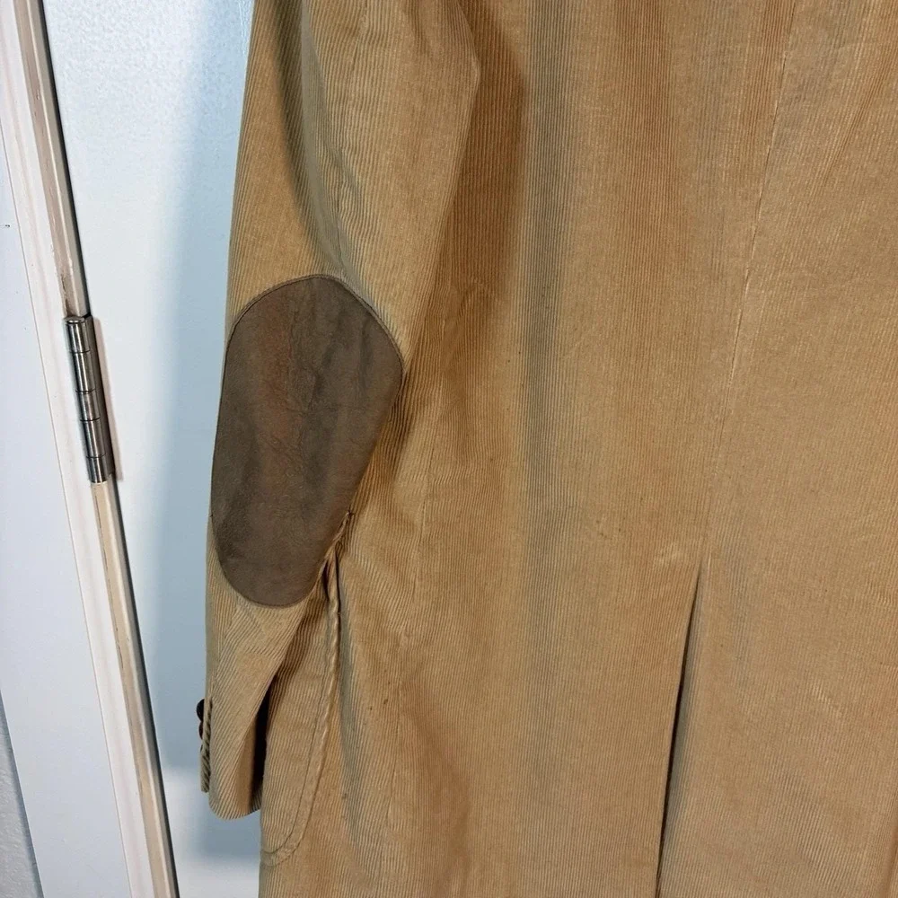 Vintage Corduroy Sport Coat Blazer Men's Size L42 Suede Elbow Patches Fall